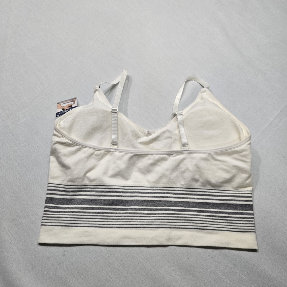 New Nautica Padded White Sports Bra Size XL - Picture 2 of 3